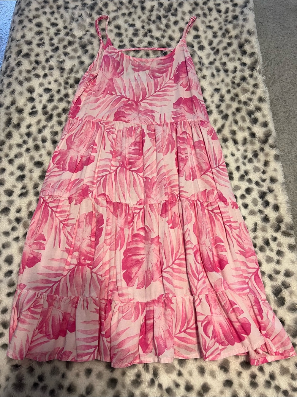 Pink Tropical Print Sundress